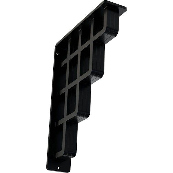 Ekena Millwork Diane Wrought Iron Bracket, (Triple center brace), Powder Coated Black 2"W x 7 1/2"D x 10"H BKTM02X07X10TDI - main